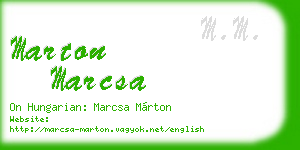 marton marcsa business card